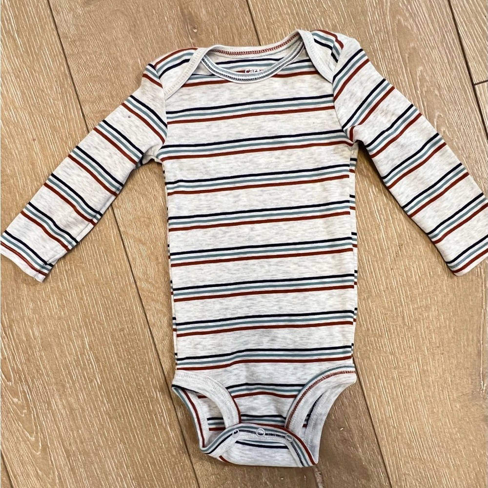 Boys size 9 months. White and Black Bodysuit Long Sleeve One Piece